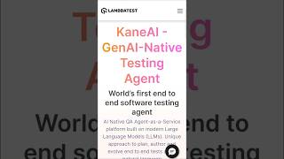 TestAutomation AI tool- KANE AI- -#aitools #testingtools #aitool #generativeai #testautomationtools