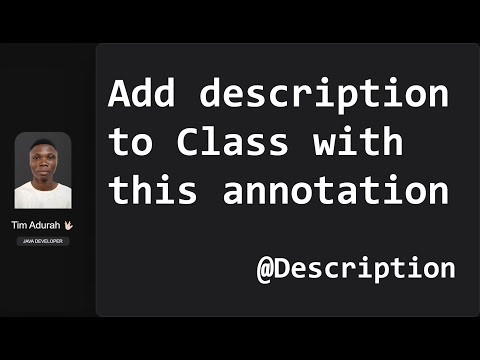How to add description with  Annotation | JAVA TUTORIAL |