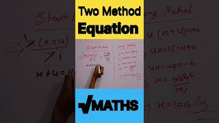 Two Method In Equation ♥👆🏻🥰||Equation Short Method||Equation Long Method #Short #math