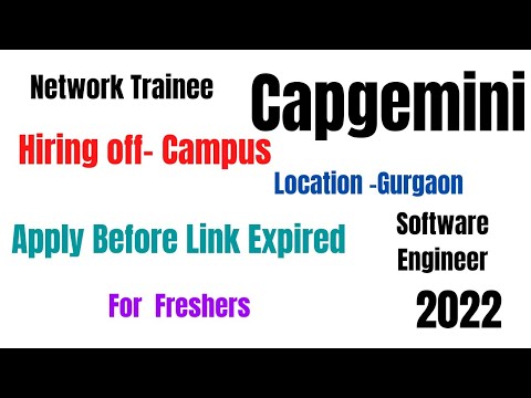 Capgemini Hiring for Network Trainee || 2022 || Off - Campus ||