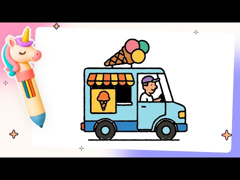 Draw an Ice Cream Truck! 🍦🚚 Easy Tutorial! #icecreamtruck #drawingforkids #howtodraw