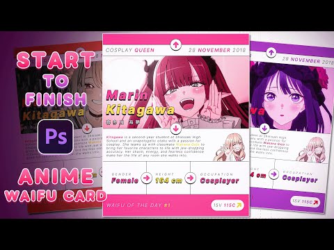 NOOB Graphic Designer Tries Anime Waifu Card - Marin Kitagawa My Dress-Up Darling - Start to Finish