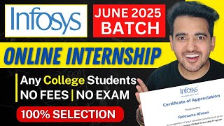 Infosys Springboard Internship 2025 ➤ Free Online Internships for College Students : June 2025 Batch