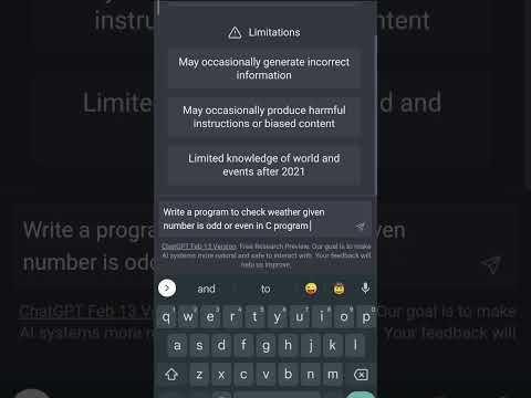 odd or even in ChartGPT #cprogramming #knowleage #shortsvideo #shortvideo #shorts