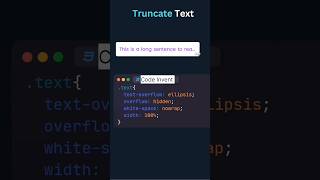 Learn Truncate Text using CSS #css #codeinvent