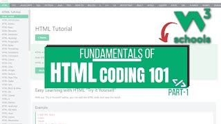 HTML Coding 101: 01 Introduction to HTML - Master the Basics with W3Schools HTML Tutorial