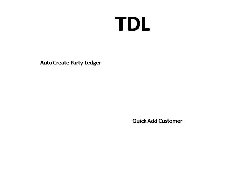 QUICK ADD CUSTOMER ! TallyPrime TDL