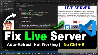 live server not updating automatically | 100% fix | Auto refresh without Ctrl + S