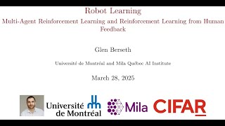 Robot Learning: Multi-Agent Reinforcement Learning and RLHF