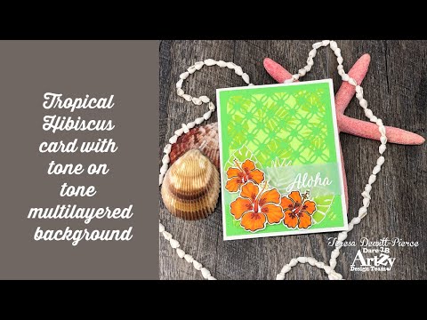 Vibrant Tropical Card - tone on tone background