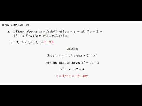 Binary operation: Evaluating corollary binary operations