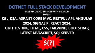 .NET Full Stack Devlopment Course according to .NET ROADMAP