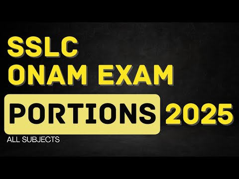 SSLC ONAM EXAM PORTIONS 2025 | ALL SUBJECTS