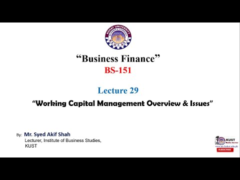 Working Capital Management Overview and Issues