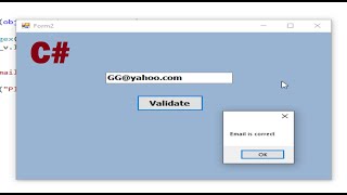 C#  tutorial Simple way to validate email in C sharp