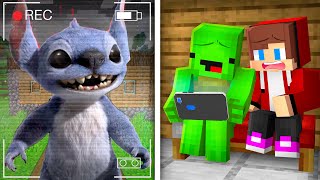 JJ and Mikey Got STITCH on a Hidden Camera in Minecraft! - Maizen