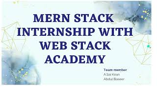 Food  Delivery  Project | Webstack Academy | Internship Video |  MERN  Stack