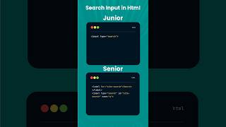 search input in html web development junior Vs senior #html #css #shorts
