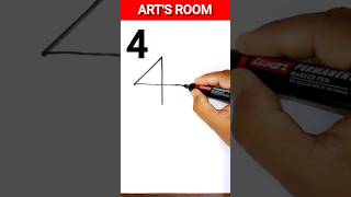 Easy drawing with numbers | Fish drawing with number 4 #shorts