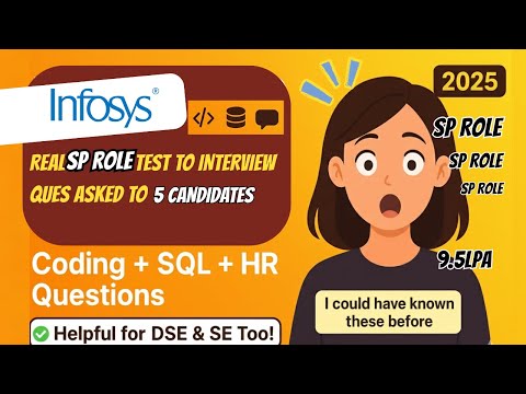 🔥Infosys Interview Experience | SP Role🔥 | Real Coding + SQL + HR Questions | Helpful for DSE & SE 🔥