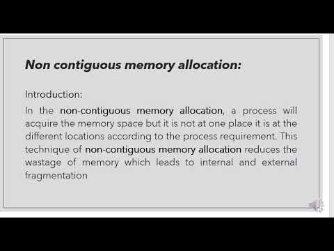 What is Non-Contiguous Memory Allocation? Operating system