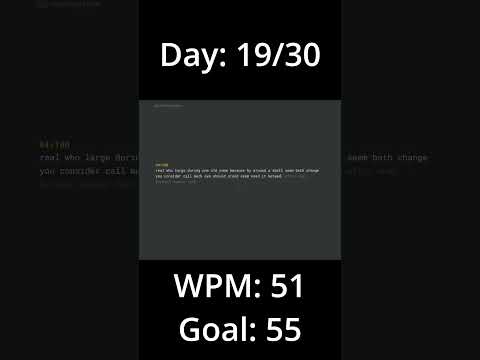 Touch Typing - 30 Day Challenge - Day 19/30