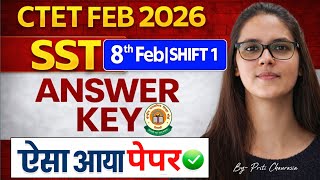 CTET 2026 SST Paper 2 Answer key |CTET Feb 2026 SST Paper Analysis |CTET 8 Feb SST Answer key By ...