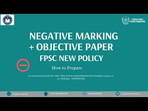 FPSC New Policy | Negative Marking + Objective Paper