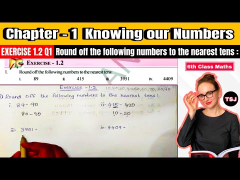 Round off the following Numbers to the Nearest Tens - Class 6 Maths | Ch1 Exercise 1.2 Q1 in Telugu 