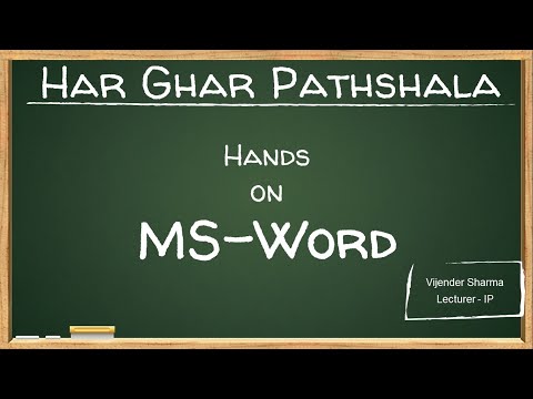 Hands on MS-Word (Concept of  Class 10th HPBOSE)