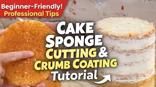Stop Ruining Your Cake! Perfect Cake Cutting & Crumb Coat Tutorial #cakedecorating #baking #trending