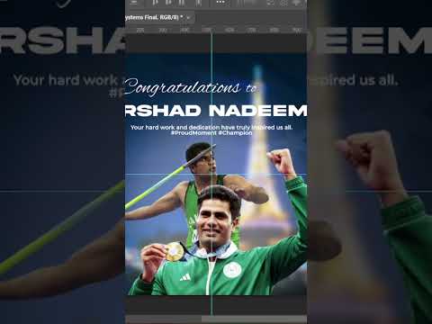 Creating a Stunning Arshad Nadeem Congratulatory Poster Design🥇🇵🇰 #shorts