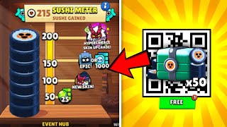 NEW! FREE x50 SUSHI ROLLS QR CODES! 😍 | BRAWL STARS QR CODES 2025 🎁 | BRAWL STARS NEW WASABI UPDATE