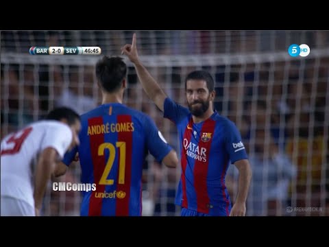 Arda Turan Amazing Goal - Barcelona vs Sevilla 3-0 (HD) 2016