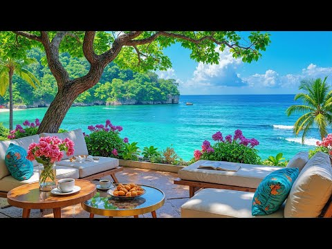☕ Relaxing Coastal Coffee Jazz | Uplifting Sea View & Ocean Sounds | Gentle Music for Study & Calm
