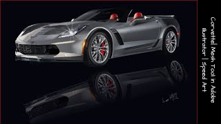 Corvette | Mesh Tool in Adobe Illustrator | Speed Art