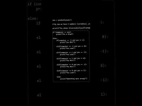 Day-11 of Learning python (Made a Mini Game!🐍🎮)  #python #coding #ai #game #programming  #animation