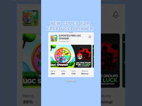Feb 2 2025 Free ugc spinner codes 150 spins #roblox #freeugc #postingchallenge #freecode