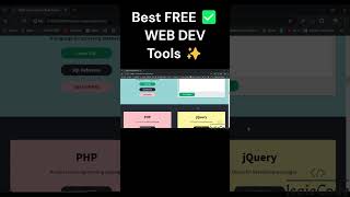 Best FREE ✅ WEB DEV Tools ✨ TO READY JOB✅ #shorts #webdesign #webdevelopment #webdevtools