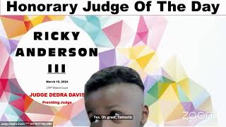 Honorary Judge Of The Day, Ricky Anderson, III