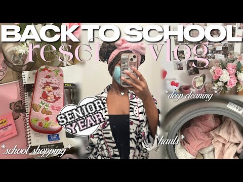 BACK TO SCHOOL RESET VLOG 🎀| school supplies shopping + haul, deep cleaning, self care
