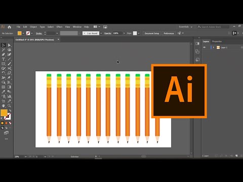How to Create Pencil shape ✏ in Adobe Illustrator CC | Meen Academy