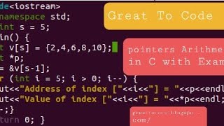 pointers Arithmetics In C with Examples/ Great To Code