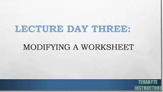 Microsoft Excel: Modifying a worksheet