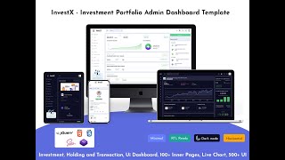 Investment Portfolio Admin Dashboard Template with UI Framework