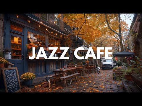 Experience Cozy Autumn Vibes with Jazz Music in a Quaint Outdoor Cafe