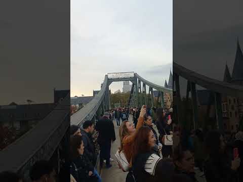 Iconic Bridge in Frankfurt, built in 1868, the Main RIVER, #Germany
