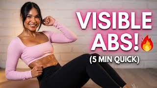 5 MIN QUICK ABS WORKOUT 🔥 Core Burn at Home (Beginner Friendly No Equipment)