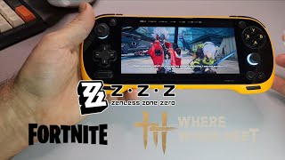 Android gaming on Konkr Pocket Fit - zenless zone zero - where Winds meet - fortnite