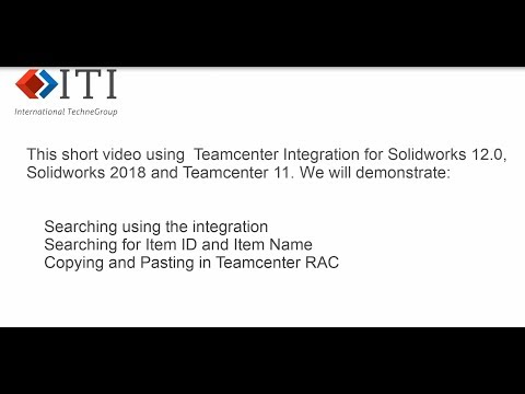 Teamcenter Integration for SOLIDWORKS using item and item name search